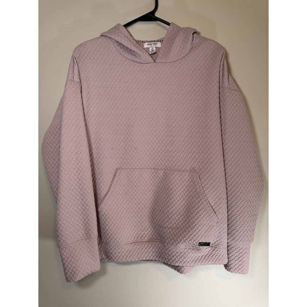 Nine West Active Women's Pink Textured Hoodie Size M Medium